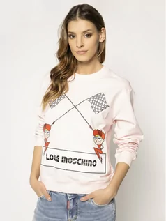 Bluzy damskie - Love Moschino Bluza W630630E 2124 Różowy Regular Fit - grafika 1