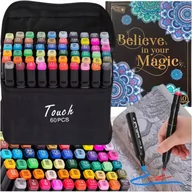 Kredki, ołówki, pastele i pisaki - Markery Alkoholowe Zestaw 60Szt Torba +Kolorowanka - miniaturka - grafika 1