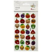 Zabawki kreatywne - Naklejki wypukłe emotikony owoce warzywa 28szt Nowa - miniaturka - grafika 1