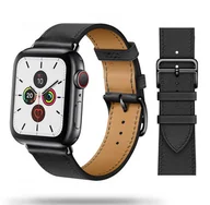 Akcesoria do smartwatchy - Skórzana bransoleta z zapięciem Apple Watch ( 38 / 40 / 41 MM ) czarny - miniaturka - grafika 1
