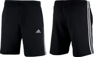Spodnie sportowe męskie - Adidas Spodenki męskie adidas Essentials Fleece 3-Stripes czarne IB4026 L - miniaturka - grafika 1