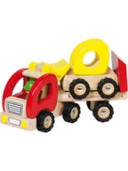 Pociągi dla dzieci - Goki Transporter z koparką - 3+ - miniaturka - grafika 1