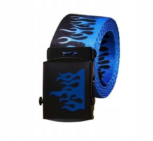 Pasek Płomienny Ogień Płomienie Niebieskie prezent Y2K