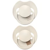 Smoczki uspokajające - Smoczek silikonowy dynamiczny LOVI Prime 6-18m 2 szt. Coconut/Ivory z etui - miniaturka - grafika 1