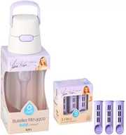 Butelki filtrujące - Butelka filtrująca Solid Lawendowa 0,5L + 4x filtr wkład węglowy do butelki - miniaturka - grafika 1