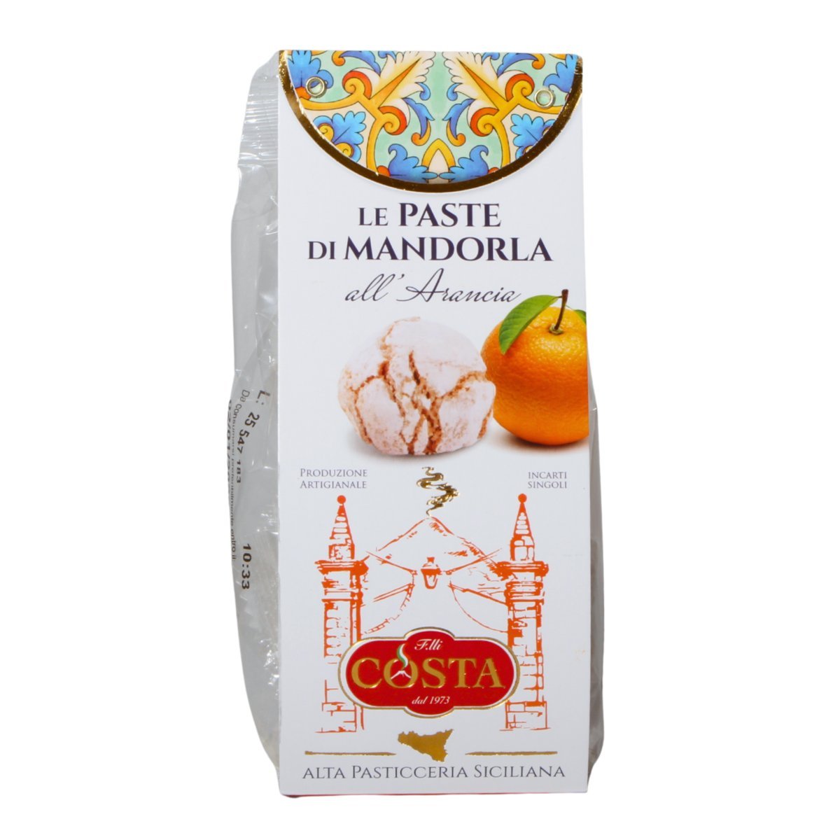 COSTA DOLCI Włoskie Kruche Ciastka Migdałowe z Pomarańczą Sycylia 120g