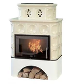 Piece wolnostojące - ABX Piec kaflowy Karelie Exclusive biały cokół - Piaskowy - miniaturka - grafika 1