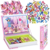 Układanki dla dzieci - Układanka Książka Magnetyczna Magnesy Puzzle Klocki Ubieranie Lalki Ubrania - miniaturka - grafika 1