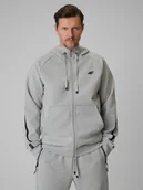 Bluzy męskie - 4F Bluza dresowa regular z kapturem męska - szara XXL - miniaturka - grafika 1