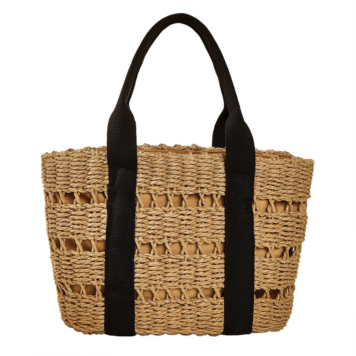 TORBA damska DUŻA SŁOMIANA pleciona plażowa KOSZYK shopper na lato