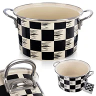 Garnki - Garnek emaliowany indukcja na indukcję gaz SZACHOWNICA 20 cm 3L ORION 113336 - miniaturka - grafika 1