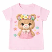 Koszulki dla dziewczynek - Koszulka z misiem dla dziewczynki - miniaturka - grafika 1