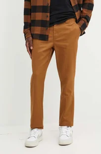 Dickies spodnie męskie kolor brązowy dopasowane - Spodnie męskie - miniaturka - grafika 1
