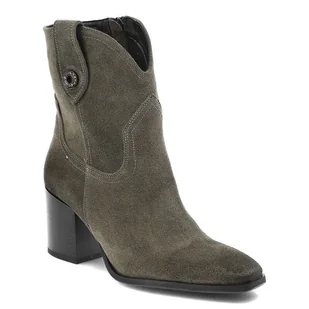 Zielone Botki Karino Modne Obuwie Jesienne - Botki damskie - miniaturka - grafika 1