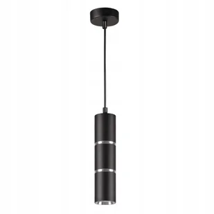 Lampa wisząca punktowa czarna srebrna tuba nad stół wyspę nowoczesna Polux - Lampy sufitowe - miniaturka - grafika 1