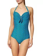 Stroje kąpielowe - Pistol Panties Damski strój kąpielowy Jane, Wielokolorowa (vintage niebieski i pomarańczowy polkadot 015), A - miniaturka - grafika 1