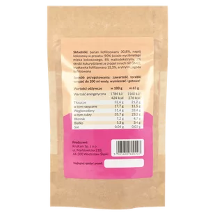 Mieszanka na shake banan truskawka 65g - Soki i napoje niegazowane - miniaturka - grafika 2