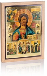 Ikona religijna Jezus Chrystus Pantokrator oraz sceny z życia - Ikony i obrazy sakralne Ikona religijna Jezus Chrystus Pantokrator oraz sceny z życia - Ikony i obrazy sakralne - miniaturka - grafika 1