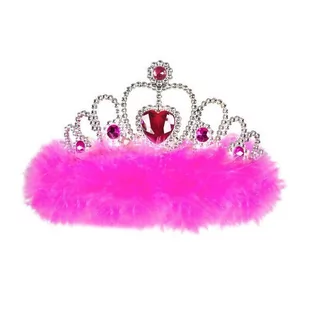 Widmann Andreas 8867p  Diadem Girls Night Out z klejnoty i Marabu, One Size, jeden rozmiar, różowy 8867P - Stroje karnawałowe - miniaturka - grafika 1