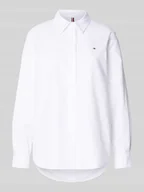 Koszule damskie - Bluzka koszulowa o kroju relaxed fit z czystej bawełny - miniaturka - grafika 1