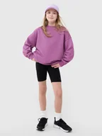 Spodnie i spodenki dla dziewczynek - 4F Legginsy kolarki dzianinowe dziewczęce - czarne 122 (6-7 lat) - miniaturka - grafika 1