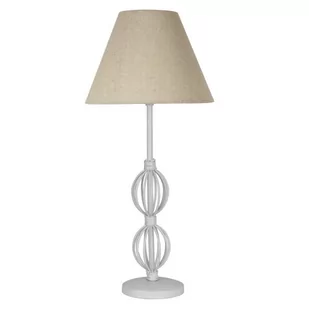 Rosette 3 lampa stołowa biały 1x40W E14 abażur beżowy - Lampy stojące - miniaturka - grafika 1