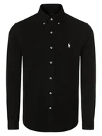 Koszule męskie - Polo Ralph Lauren Koszula męska Mężczyźni Slim Fit Bawełna czarny jednolity, XL - miniaturka - grafika 1