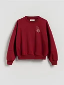 Bluzy dla dziewczynek - Reserved - Bluza z drobnym nadrukiem - bordowy - miniaturka - grafika 1