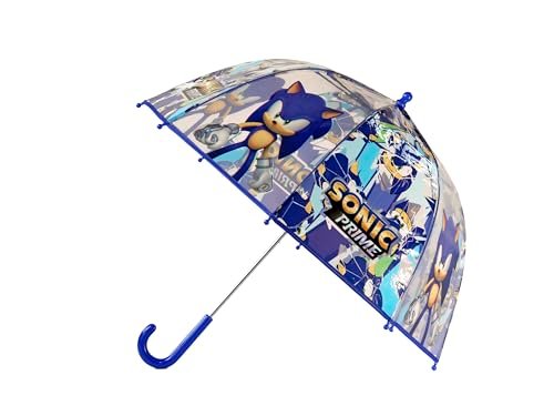 CyP Brands Sonic-parasol dziecięcy, bańka, przezroczysty, parasol ręczny, 48 cm, wielokolorowy, oficjalny produkt, Biały, única