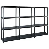 Szafy i regały magazynowe - vidaXL Regał 4-poziomowy, czarny, 183x30,5x130 cm, plastik 3059855 - miniaturka - grafika 1