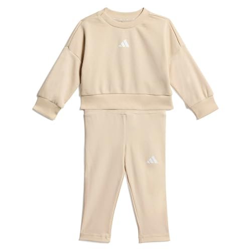 adidas uniseks-baby SEASONALS SWEAT SET, Crystal Linen/white, 12-18 Months
