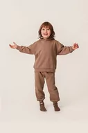 Spodnie i spodenki dla dziewczynek - Konges Sløjd spodnie dresowe dziecięce kolor brązowy wzorzyste - miniaturka - grafika 1