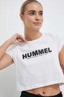 Koszulki sportowe damskie - Hummel t-shirt bawełniany kolor biały - miniaturka - grafika 1