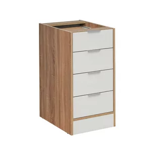 Szafka kuchenna, 4 szuflady, Vanessa, 40x56x81 cm, biel, dąb sonoma, połysk - Szafki kuchenne - miniaturka - grafika 1