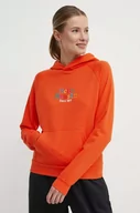 Bluzy damskie - Helly Hansen bluza damska kolor pomarańczowy z kapturem z aplikacją 54239 - miniaturka - grafika 1