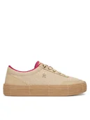 Espadryle damskie - Tommy Hilfiger Espadryle Th Foxing Platform Rope FW0FW09173 Beżowy - miniaturka - grafika 1