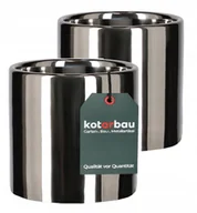 Donice - 2x DONICZKA DONICA SREBRNA CERAMICZNA POŁYSK fi 80 - miniaturka - grafika 1