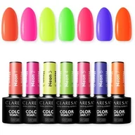 Lakiery hybrydowe - Claresa Lakier Hybrydowy Neon Do Paznokci Zestaw Na Lato Róż Zieleń - miniaturka - grafika 1