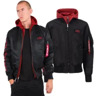 Odzież taktyczna i umundurowanie - Kurtka Alpha Industries MA-1 D-Tec SE 133104 94 - Czarna/Czerwona M - miniaturka - grafika 1