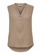 Bluzki damskie - ONLY BEŻOWA BLUZKA BEZ RĘKAWÓW Z GUZIKAMI 42 J7A - miniaturka - grafika 1