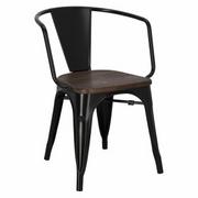 Krzesła - D2.Design design Krzesło Paris Arms Wood czarne sosna szc zotkowana 94399 - miniaturka - grafika 1