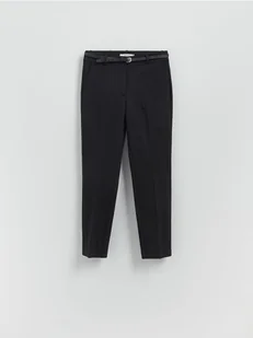 Reserved - Spodnie cygaretki z paskiem - czarny - Spodnie damskie - miniaturka - grafika 1