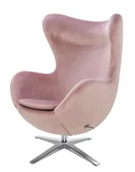 Fotele - King Home Fotel Egg szeroki Velvet brudny róż HE-066.RX193-12.P - miniaturka - grafika 1