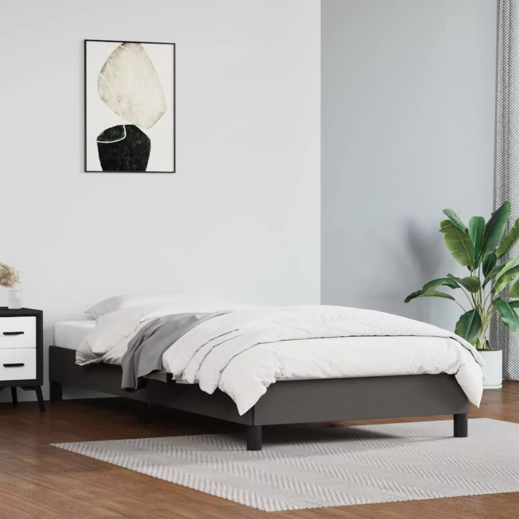 Lumarko Rama łóżka, szara, 100x200 cm, obite sztuczną skórą