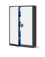 Inne meble biurowe - Biurowa szafa metalowa KEVIN: antracytowo-biała 90x140 cm (1037), na dokumenty, na narzędzia - miniaturka - grafika 1