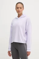 Bluzy damskie - Under Armour bluza treningowa Rival kolor fioletowy z kapturem gładka - miniaturka - grafika 1