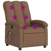 Krzesełka i taborety dla dzieci - ﻿Rozkładany fotel masujący, brązowy, obity tkaniną - miniaturka - grafika 1
