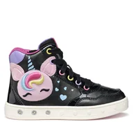 Buty dla dziewczynek - Sneakersy Geox J Skylin J568WD 0NFKN C9240 S Czarny - miniaturka - grafika 1