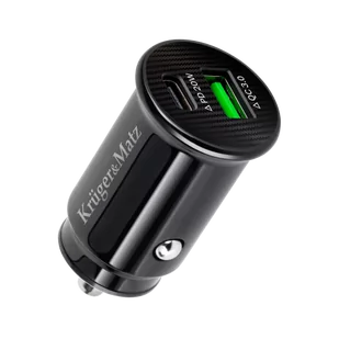 Kruger&Matz Ładowarka samochodowa dual USB 3100 mA z funkcją Quick Charge 3.0 i Power Delivery - Ładowarki samochodowe - miniaturka - grafika 1