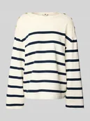 Bluzki damskie - Bluzka z długim rękawem o kroju relaxed fit z czystej bawełny - miniaturka - grafika 1